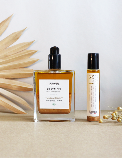 Huile Sèche Pailletée Glow N°1 | Corps Visage & Cheveux