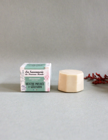 La Savonnerie du Nouveau Monde : déodorant Menthe poivrée & Géranium